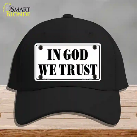 In God We Trust Novelty License Plate Hat Cotton / Black