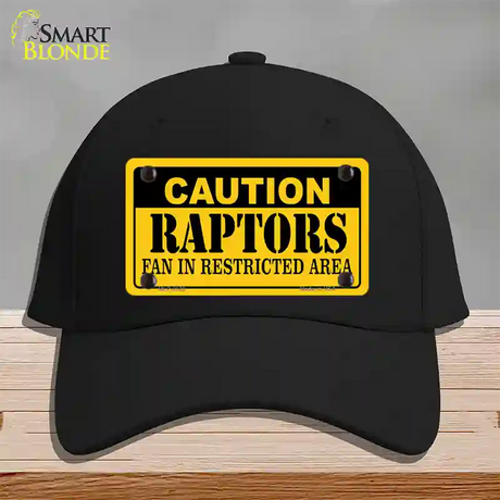 Caution Raptors Fan Novelty License Plate Hat Cotton / Black