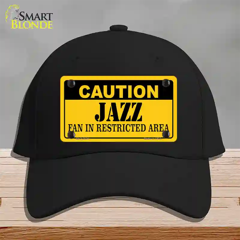 Caution Jazz Fan Novelty License Plate Hat Cotton / Black