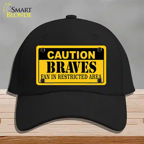 Caution Braves Fan Novelty License Plate Hat Cotton / Black