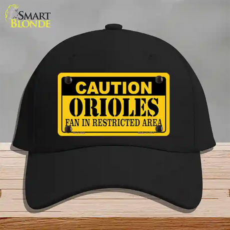 Caution Orioles Fan Novelty License Plate Hat Cotton / Black