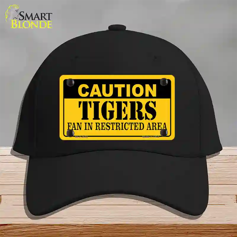 Caution Tigers Fan Novelty License Plate Hat Cotton / Black