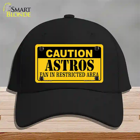 Caution Astros Fan Novelty License Plate Hat Cotton / Black