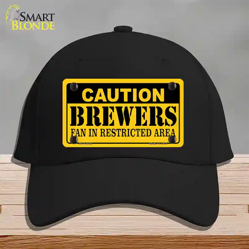 Caution Brewers Fan Novelty License Plate Hat Cotton / Black