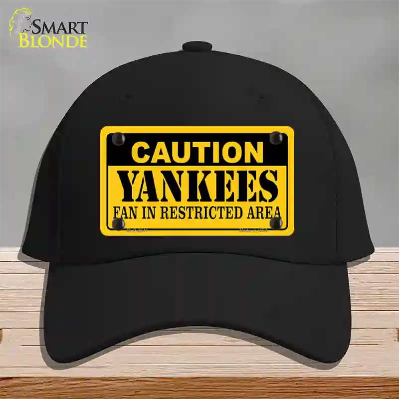 Caution Yankees Fan Novelty License Plate Hat Cotton / Black