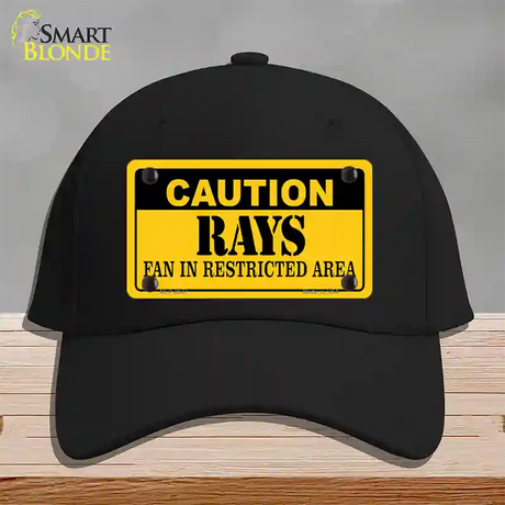 Caution Rays Fan Novelty License Plate Hat Cotton / Black