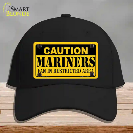 Caution Mariners Fan Novelty License Plate Hat Cotton / Black