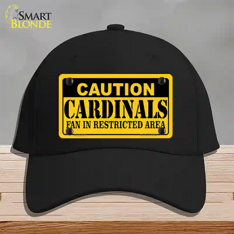 Caution Cardinals Fan Novelty License Plate Hat Cotton / Black