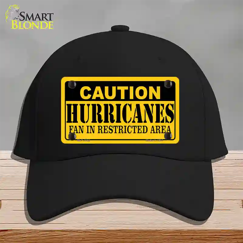 Caution Hurricanes Novelty License Plate Hat Cotton / Black