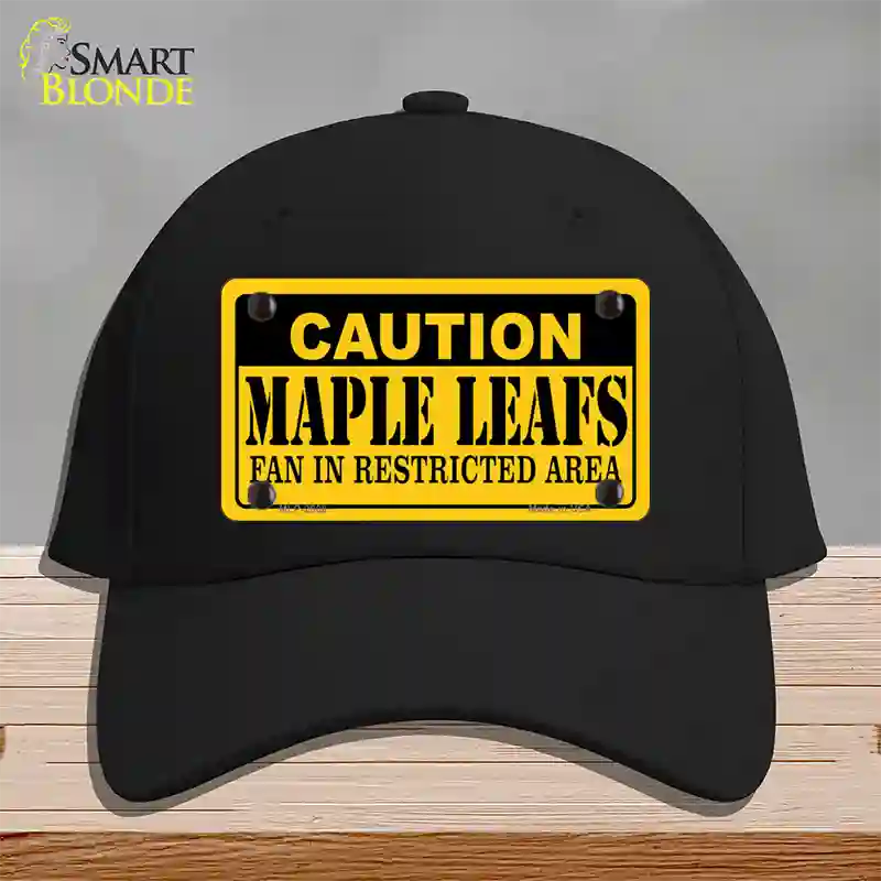 Caution Maple Leafs Novelty License Plate Hat Cotton / Black