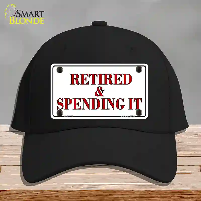 Retired And Spending It Novelty License Plate Hat Cotton / Black