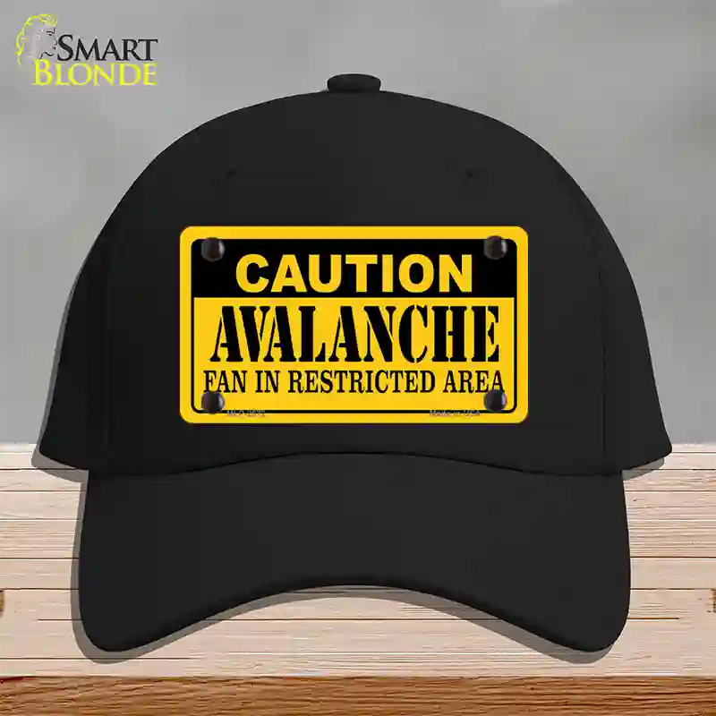 Caution Avalanche Novelty License Plate Hat Cotton / Black