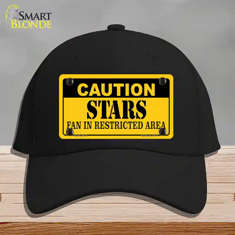 Caution Stars Novelty License Plate Hat Cotton / Black