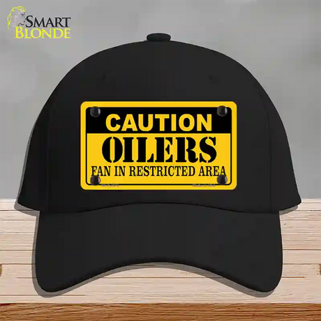 Caution Oilers Novelty License Plate Hat Cotton / Black