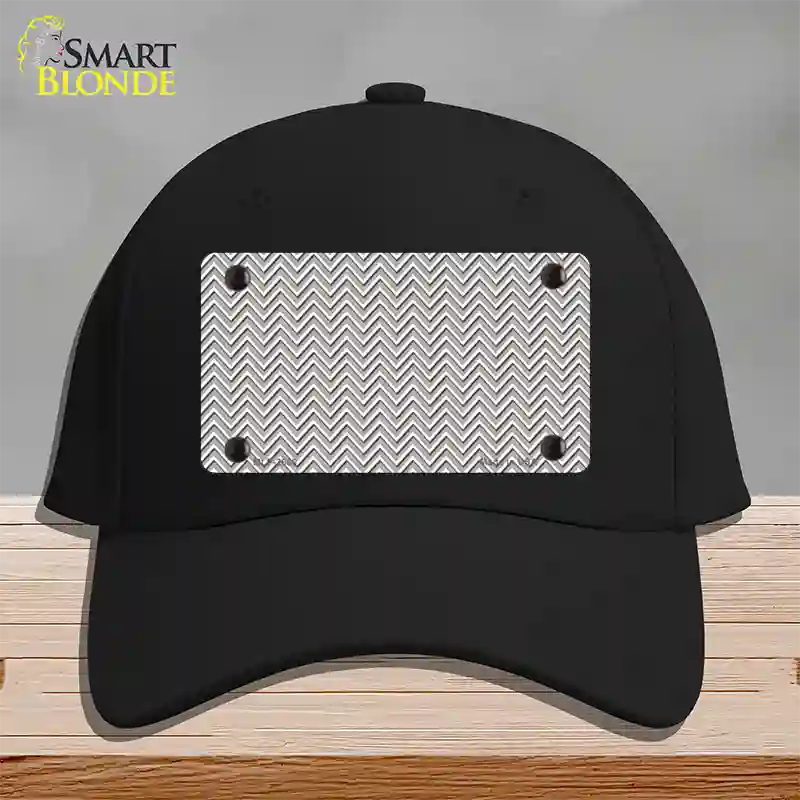 Grey White Chevron Novelty License Plate Hat Cotton / Black