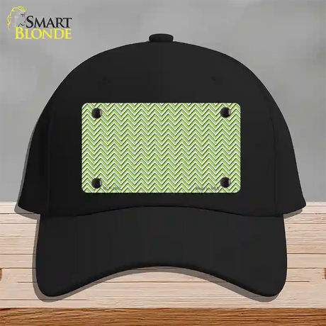 Lime Green White Chevron Novelty License Plate Hat Cotton / Black