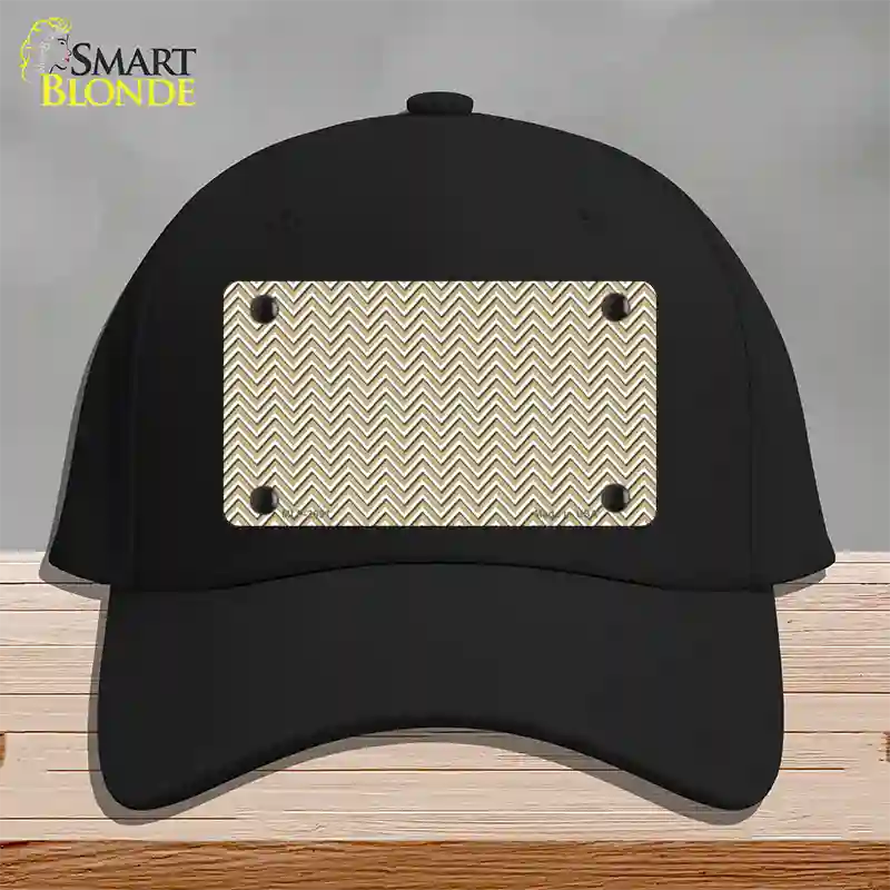 Gold White Chevron Novelty License Plate Hat Cotton / Black