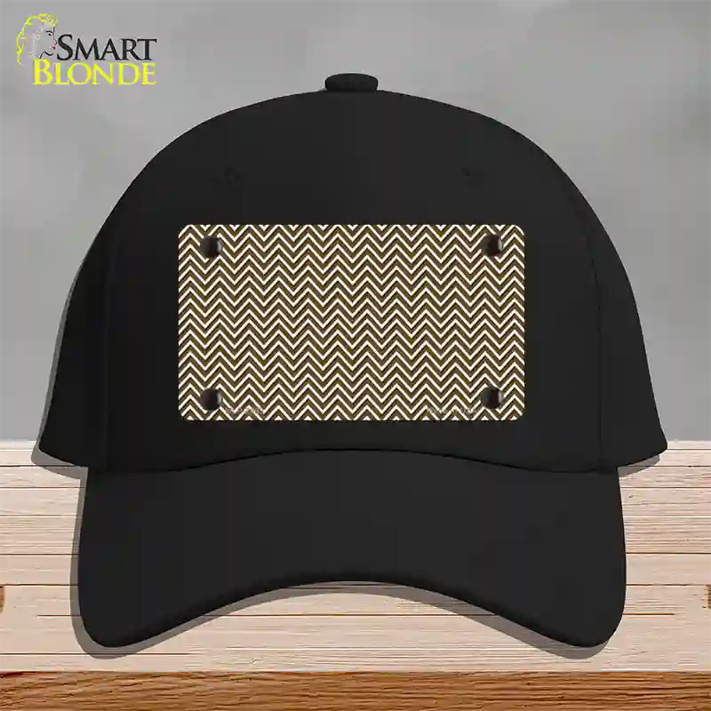 Brown White Chevron Novelty License Plate Hat Cotton / Black