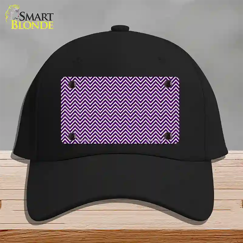 Purple White Chevron Novelty License Plate Hat Cotton / Black