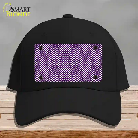 Purple White Chevron Novelty License Plate Hat Cotton / Black