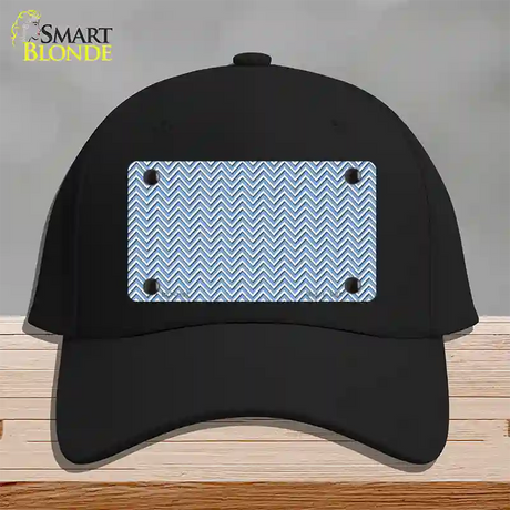 Light Blue White Chevron Novelty License Plate Hat Cotton / Black