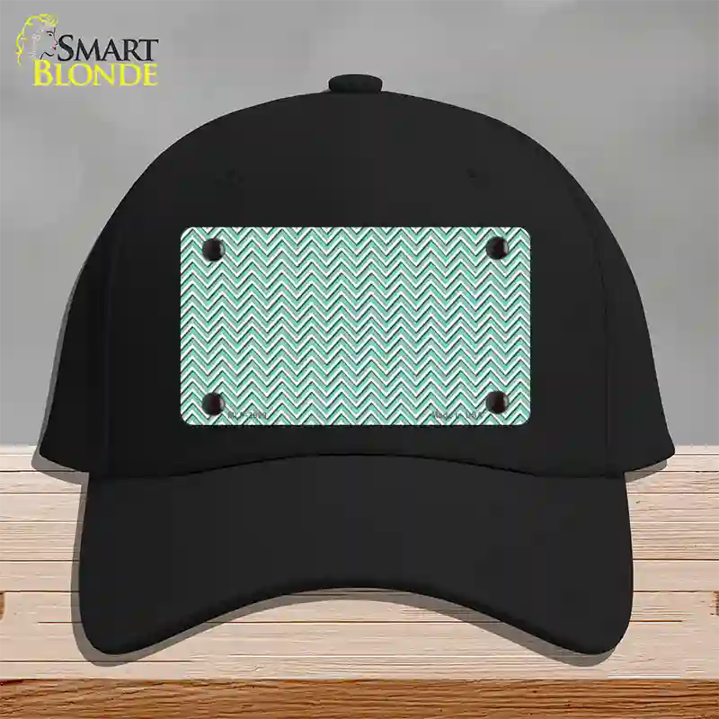 Mint White Chevron Novelty License Plate Hat Cotton / Black