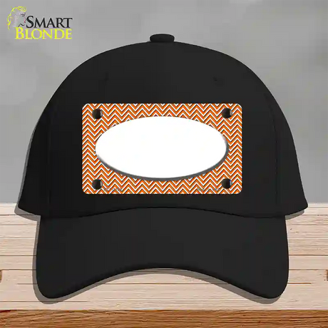 Orange White Chevon White Center Oval Novelty License Plate Hat Cotton / Black