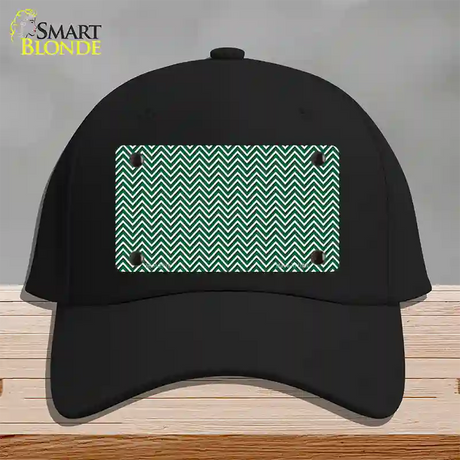 Green White Chevron Novelty License Plate Hat Cotton / Black