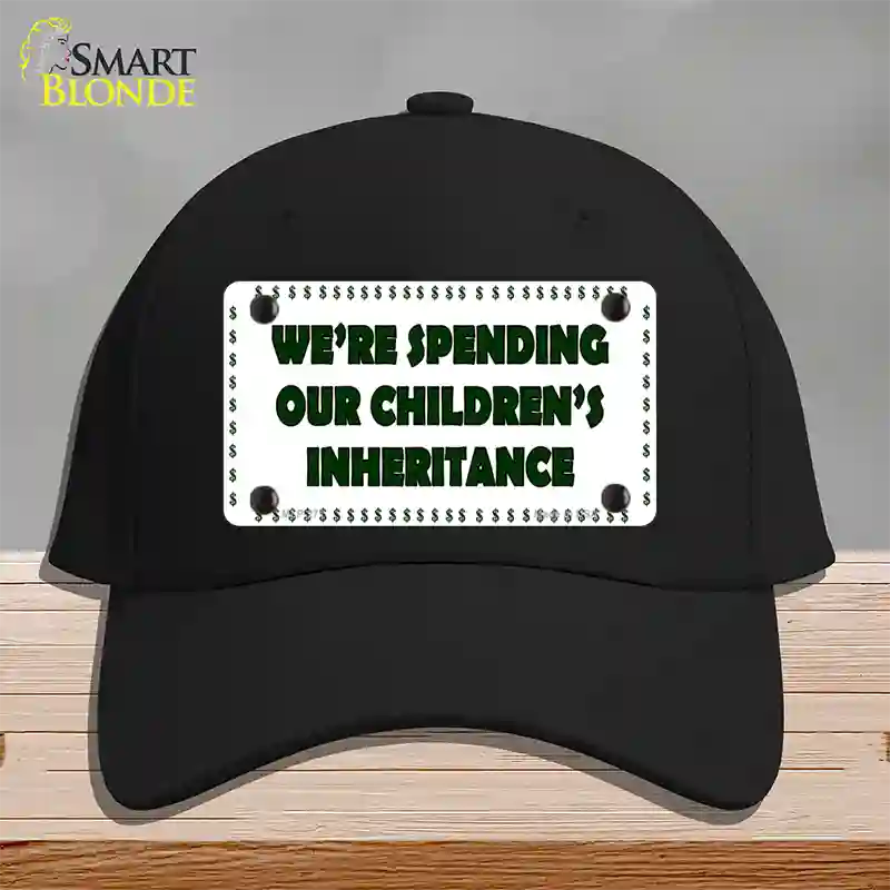 Spending Inheritance Novelty License Plate Hat Cotton / Black