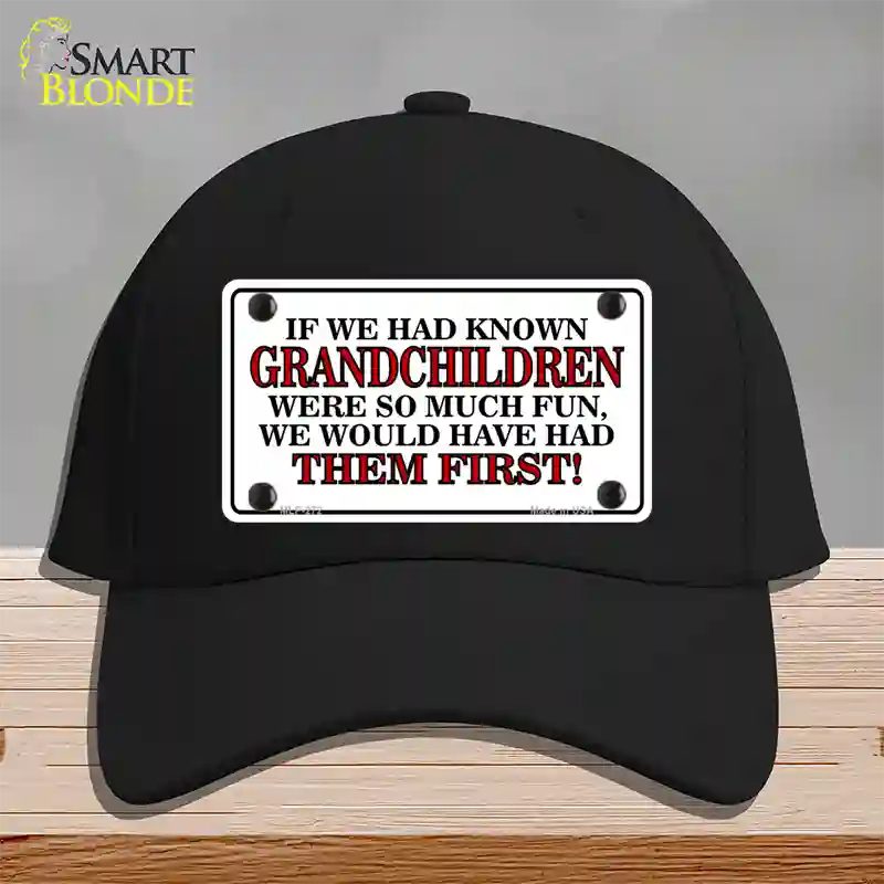 Grandchildren First Novelty License Plate Hat Cotton / Black