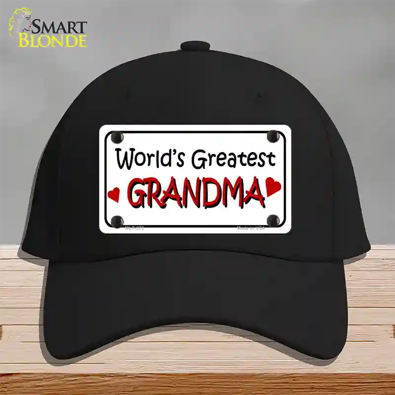 Worlds Greatest Grandma Novelty License Plate Hat Cotton / Black