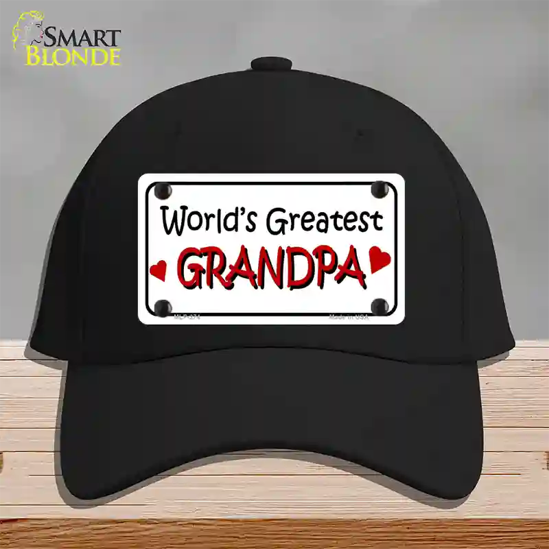 Worlds Greatest Grandpa Novelty License Plate Hat Cotton / Black