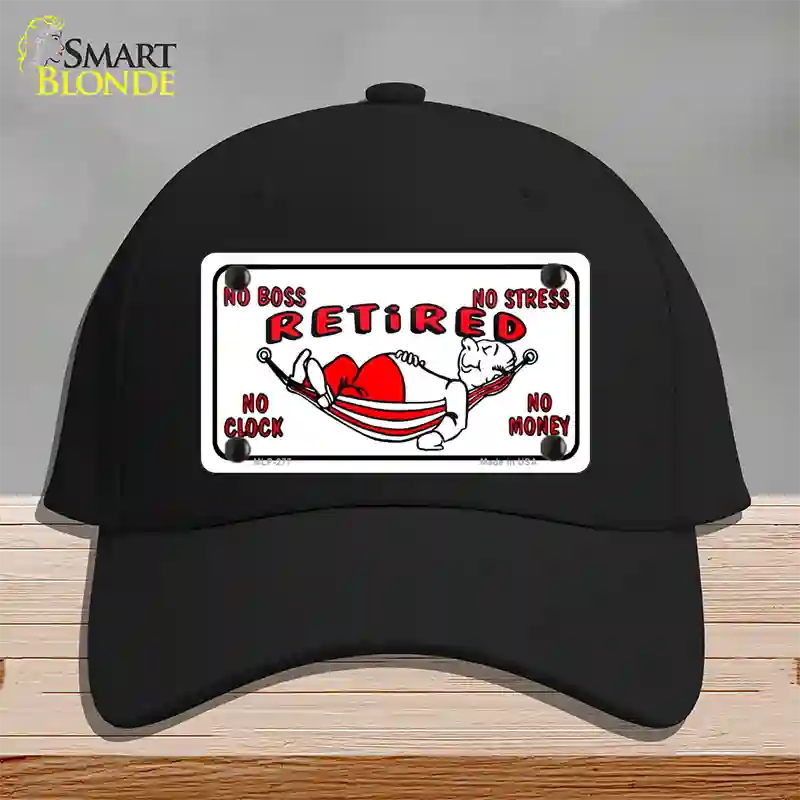 Retired With Hammock Novelty License Plate Hat Cotton / Black