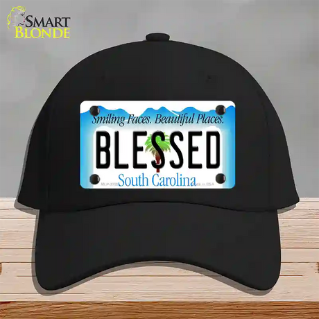 Blessed South Carolina Blue Novelty License Plate Hat Cotton / Black