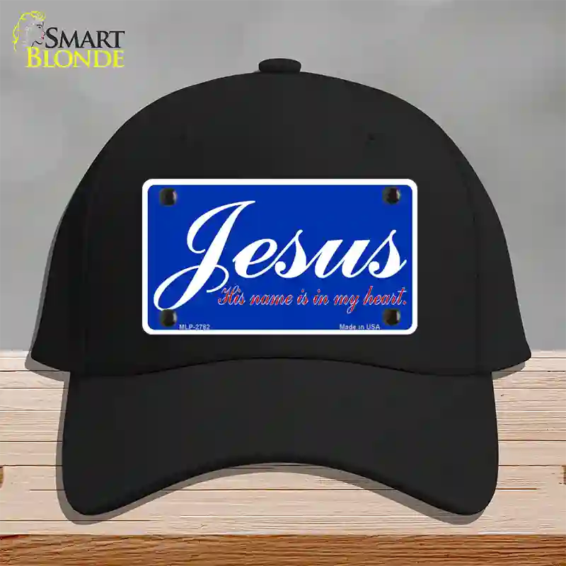 Jesus Blue Novelty License Plate Hat Cotton / Black