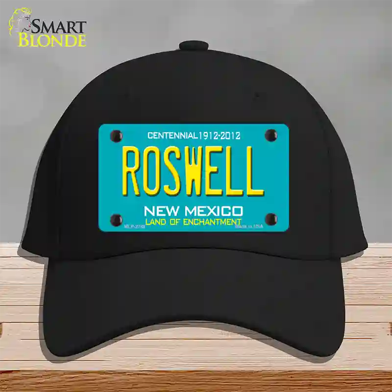 Roswell New Mexico Teal Novelty License Plate Hat Cotton / Black