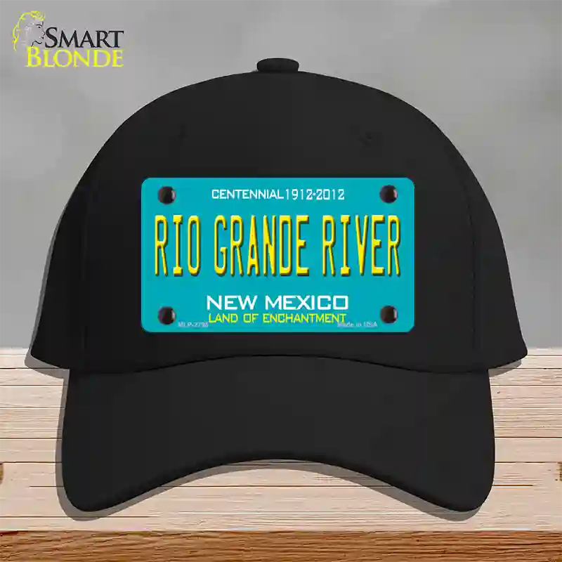 Rio Grande River New Mexico Teal Novelty License Plate Hat Cotton / Black