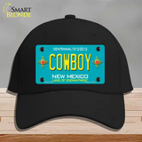 Cowboy New Mexico Teal Novelty License Plate Hat Cotton / Black