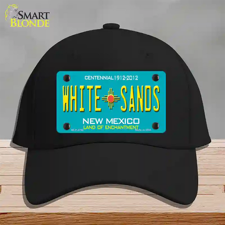 White Sands New Mexico Teal Novelty License Plate Hat Cotton / Black