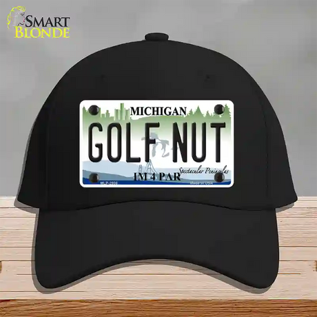 Golf Nut Michigan State Novelty License Plate Hat Cotton / Black