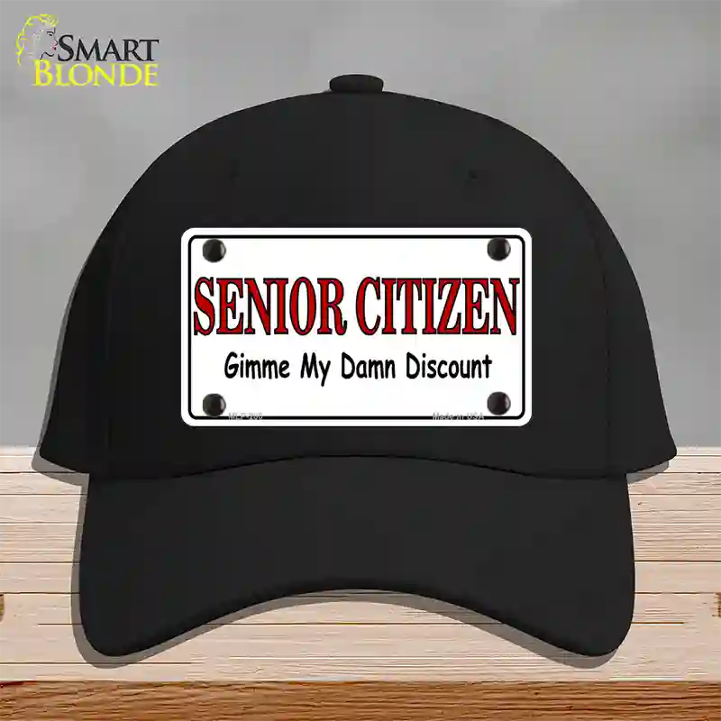 Senior Citizen Discount Novelty License Plate Hat Cotton / Black