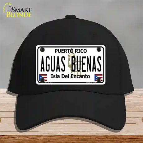 Aguas Buenas Puerto Rico Novelty License Plate Hat Cotton / Black