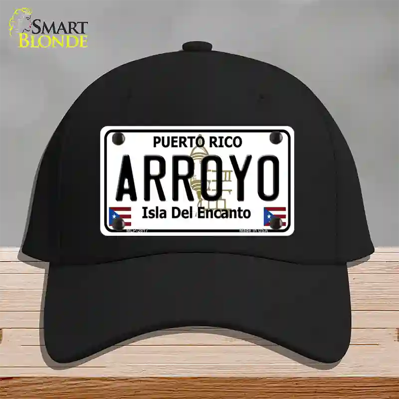 Arroyo Puerto Rico Novelty License Plate Hat Cotton / Black