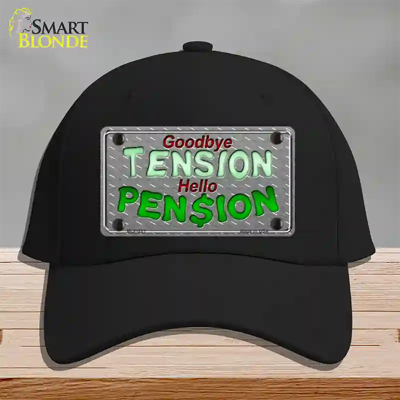 Tension Pension Novelty License Plate Hat Cotton / Black