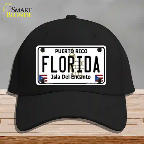 Florida Puerto Rico Novelty License Plate Hat Cotton / Black