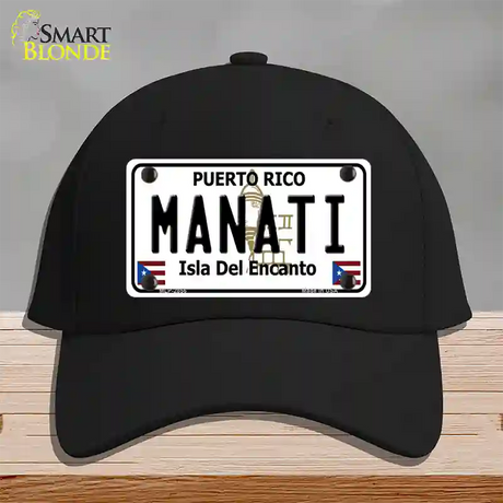 Manati Puerto Rico Novelty License Plate Hat Cotton / Black