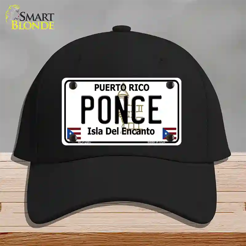 Ponce Puerto Rico Novelty License Plate Hat Cotton / Black