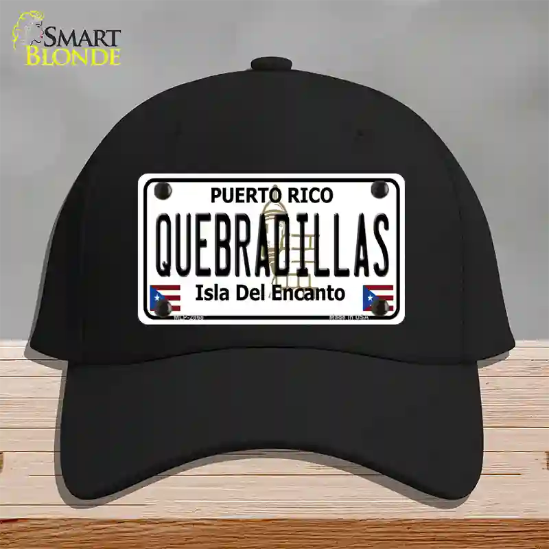 Quebradillas Puerto Rico Novelty License Plate Hat Cotton / Black