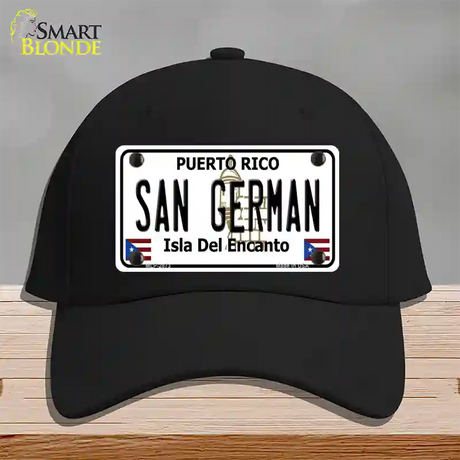 San German Puerto Rico Novelty License Plate Hat Cotton / Black