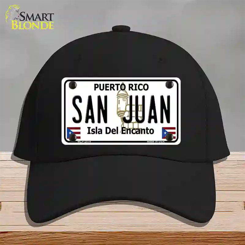 San Juan Puerto Rico Novelty License Plate Hat Cotton / Black